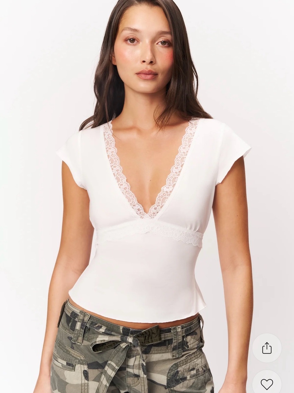 Danielle Guizio Camille Lace Trim V-Neck NWT